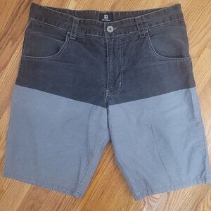 Ocean Current Shorts Men Size 32 Denim Black Gray Colorblock Y2K Streetwear